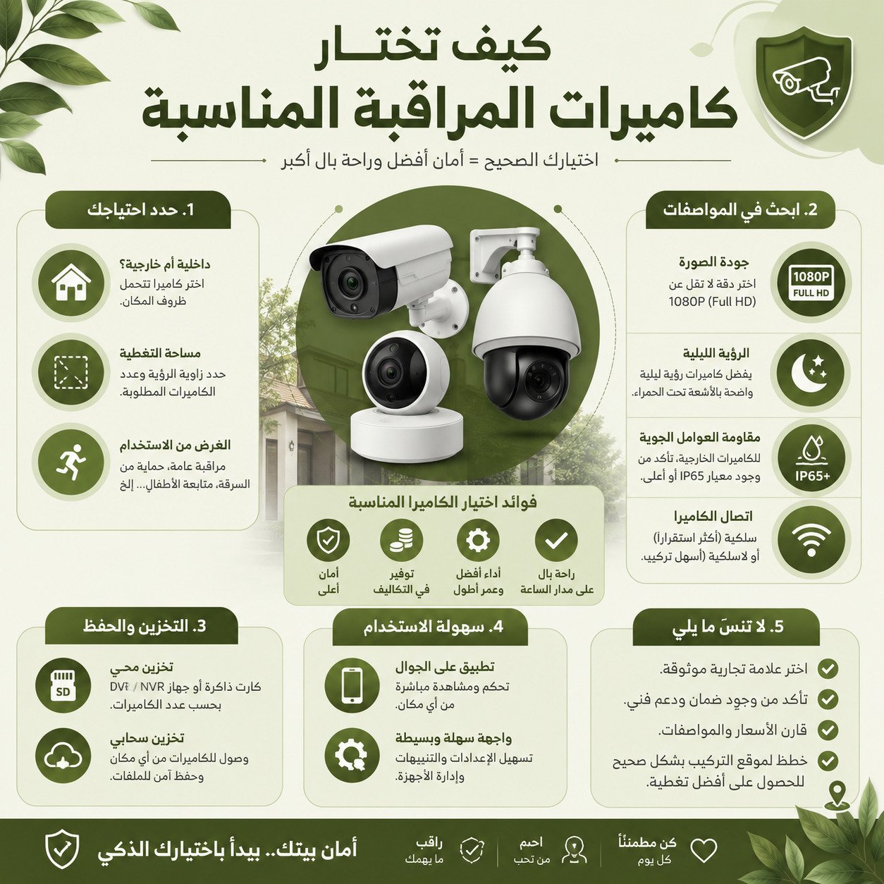 كيف تختار كاميرات المراقبة المناسبة خطوة بخطوة