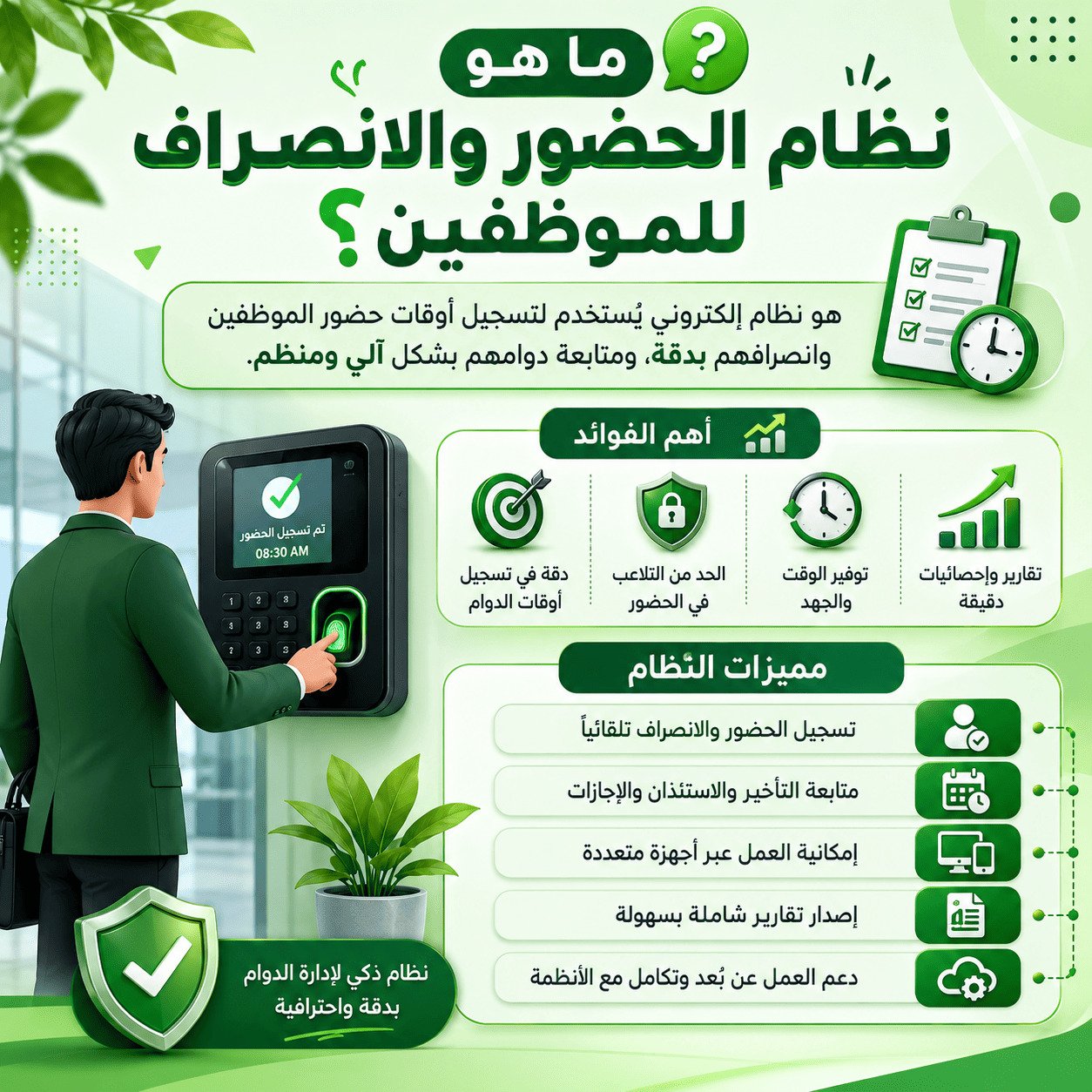 ما هو نظام الحضور والانصراف للموظفين؟