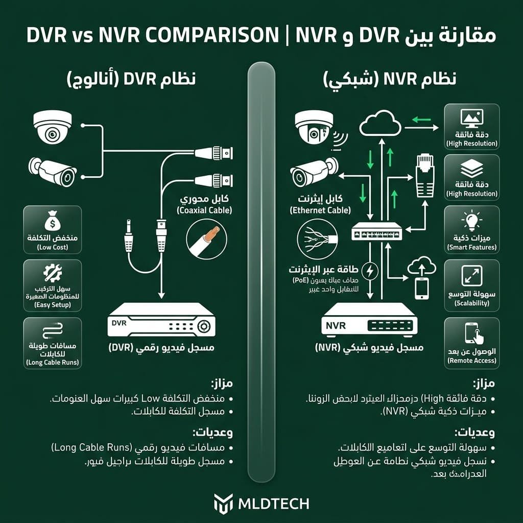 الفرق بين DVR و NVR