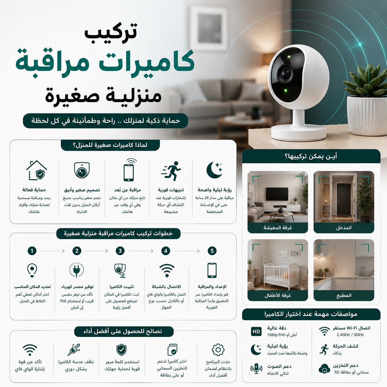 تركيب كاميرات مراقبة منزلية صغيرة