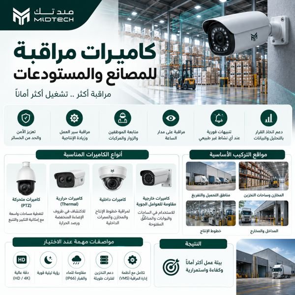 كيف تختار أفضل أنواع كاميرات المراقبة للمستودعات والمخازن؟