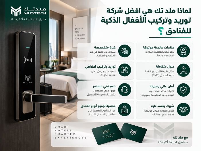لماذا ملد تك هي افضل شركة توريد وتركيب الأقفال الذكية للفنادق ؟